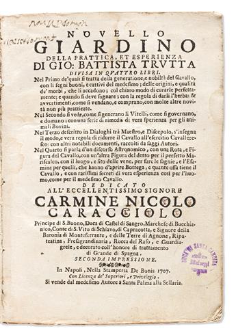 [Medicine & Science] Trutta, Giovanni Battista (fl. circa 1700) Novello Giardino della Prattica et Esperienza.